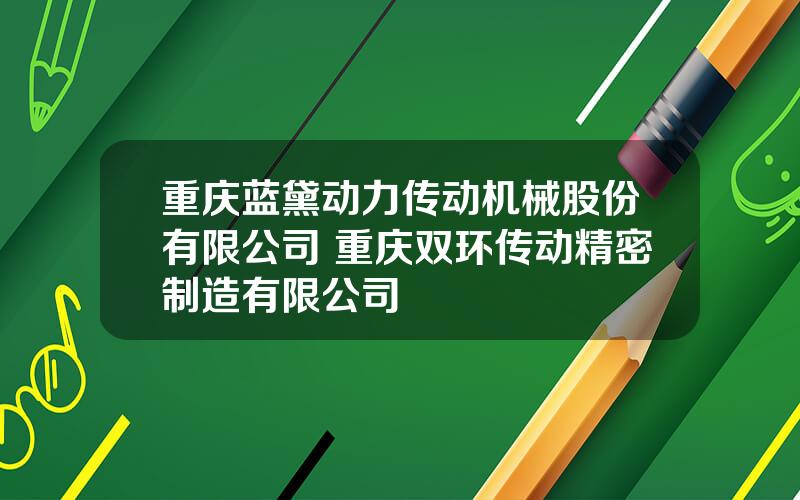重庆蓝黛动力传动机械股份有限公司 重庆双环传动精密制造有限公司
